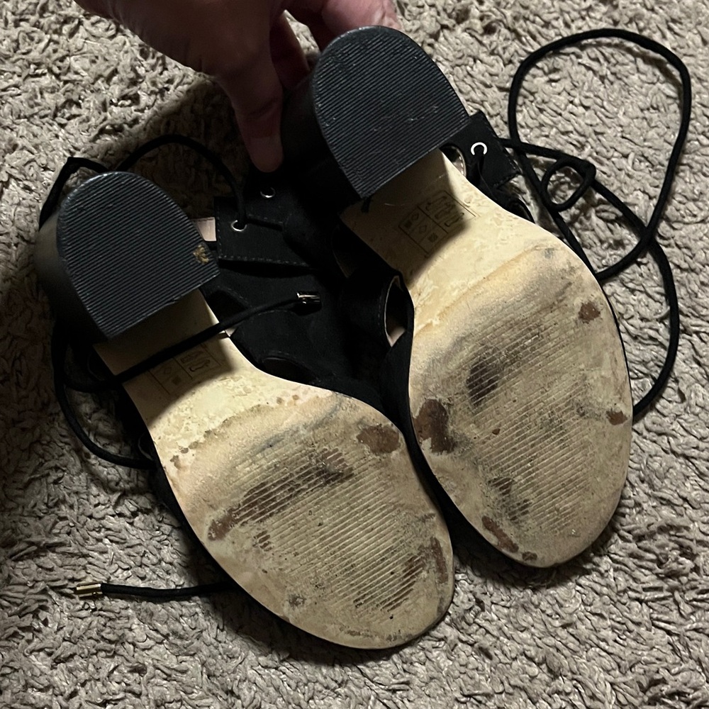 Call It Spring Black Strappy Sandals - Picture 7 of 8